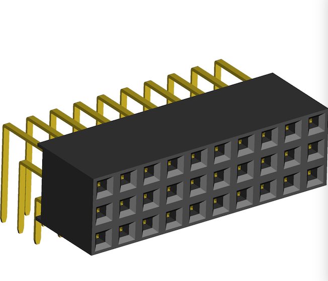 2.54mm PCB Socket Triple Rows R A Dip Type.(H=8.5)